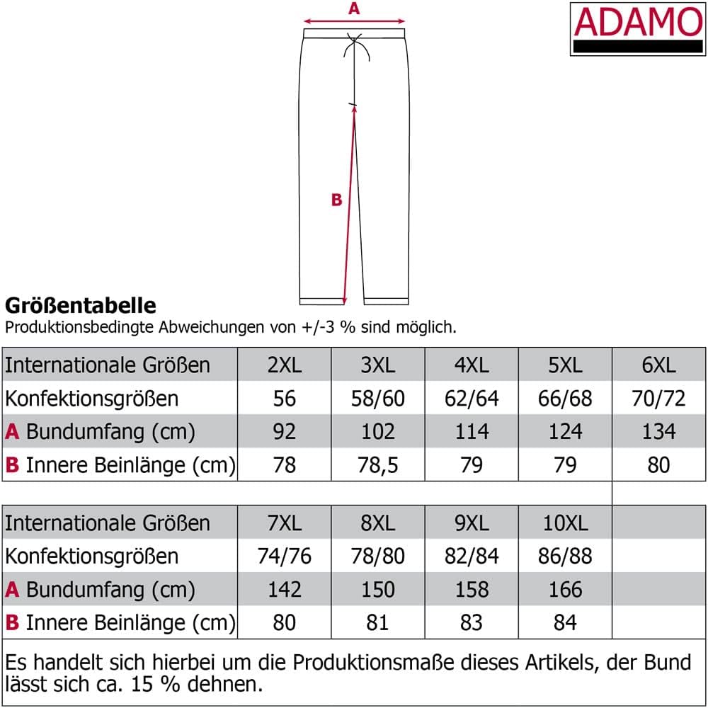 ADAMO Gerd dünne Freizeithose Herren, schwarz, 9XL