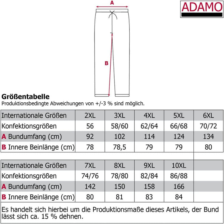 ADAMO Gerd dünne Freizeithose Herren, schwarz, 9XL