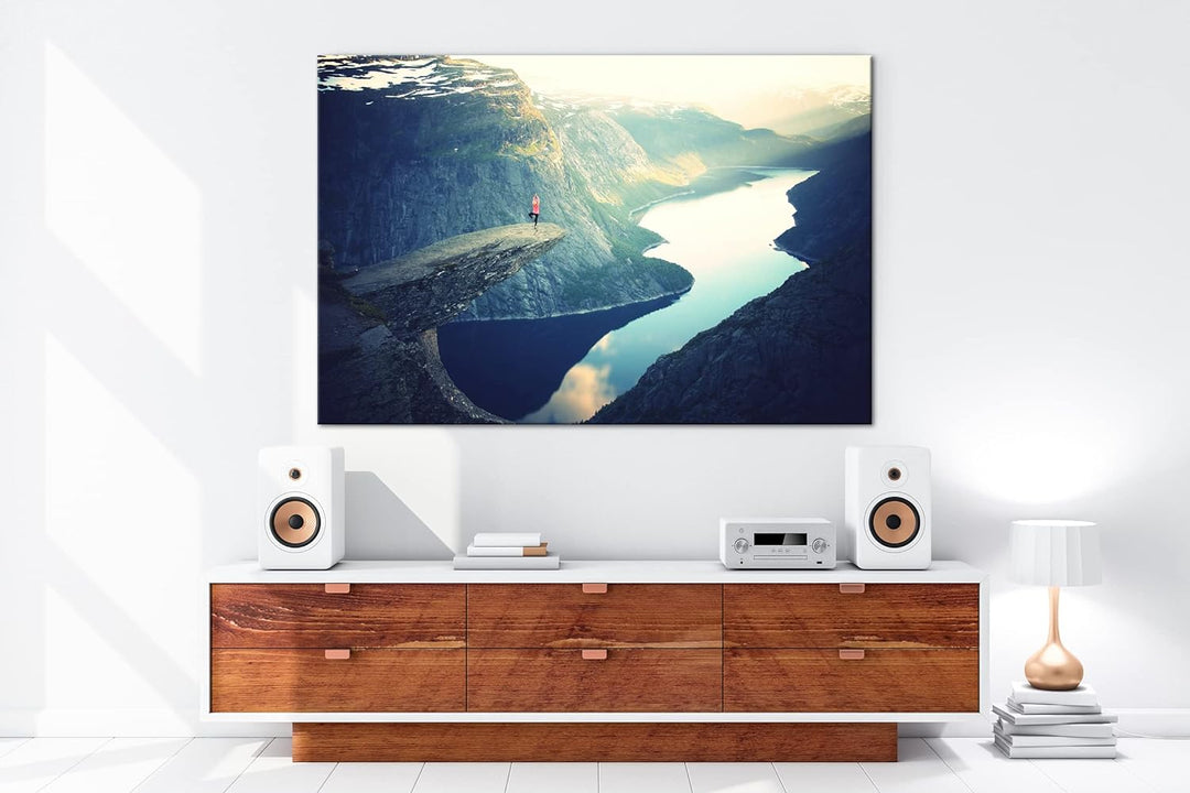 deyoli atemberaubende Aussicht eines Fjords Format: 60x40 als Leinwandbild, Motiv fertig gerahmt auf