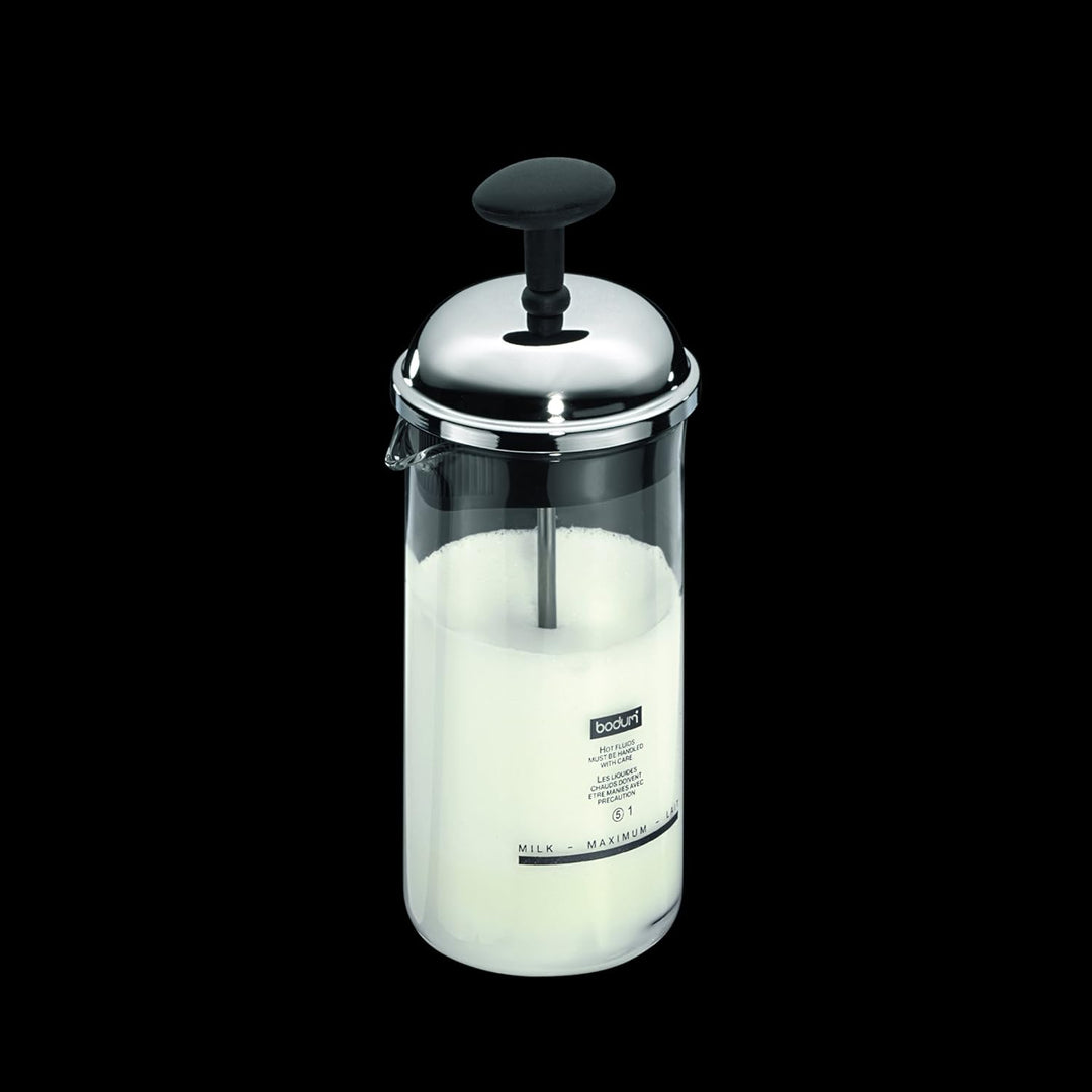 Bodum CHAMBORD Milchschäumer (Manuelles Aufschäumen, 0,08 liters) schwarz Schwarz 0.08 L (3 oz), Sch