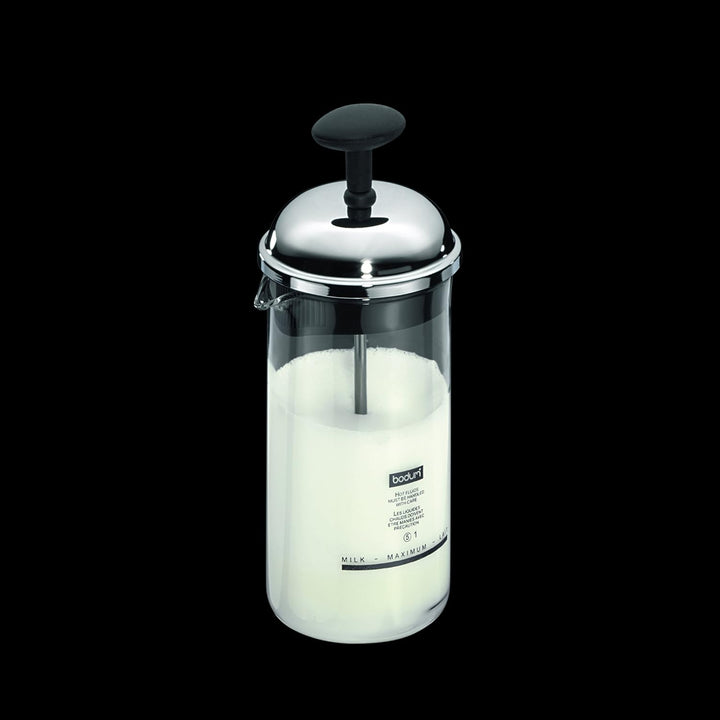 Bodum CHAMBORD Milchschäumer (Manuelles Aufschäumen, 0,08 liters) schwarz Schwarz 0.08 L (3 oz), Sch