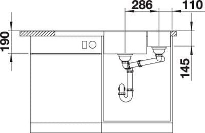 BLANCO AXIA III 6 S | SILGRANIT felsgrau | Einbauart: Einbau von Oben | Hauptbecken links | mit Glas