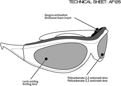 BERTONI Motorradbrille Beschlagfrei Windschutz – Matt Schwarz AF125 Bikerbrillen (Transparent Lens)