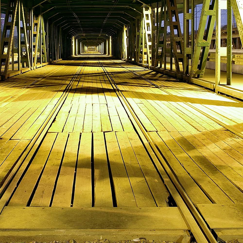 Feeby Leinwandbild Landschaft 5 TLG Bild Kunstdruck Architektur Lichter gelb 100x70 cm Leinwandbild