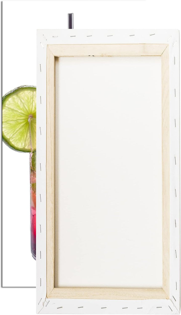 Cocktail Mojito Panorama 60x30 cm als Leinwandbild, Motiv fertig gerahmt auf Echtholzrahmen, Hochwer