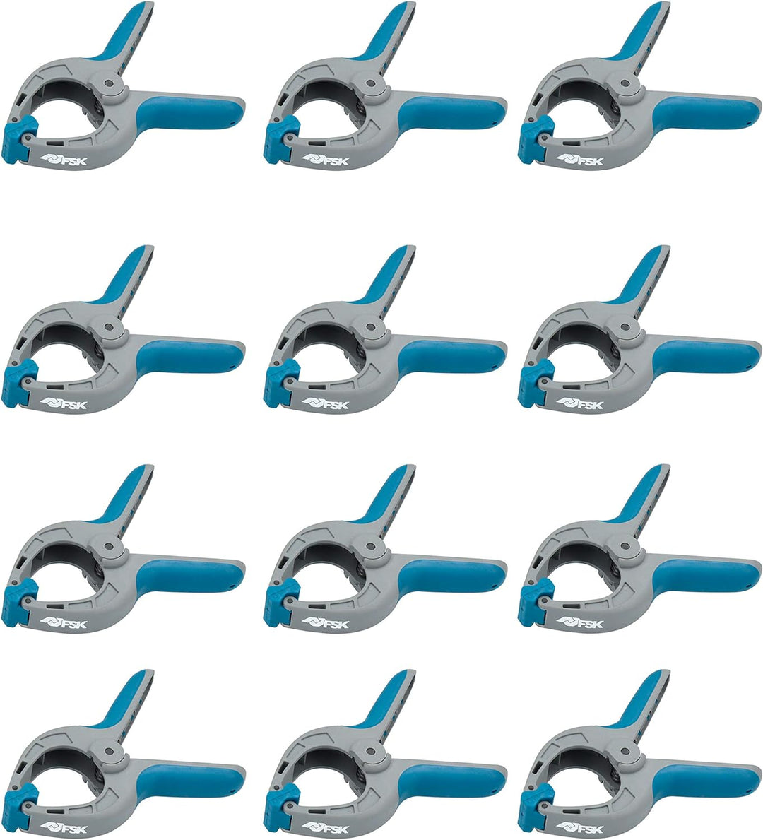 Ferrestock FSKPRS102 Halteklammern mit Feder, rutschfester Griff, drehbare Backen, extra starke Fede