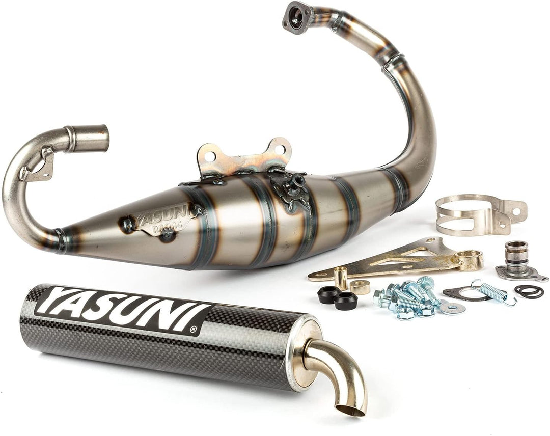 Auspuff Yasuni Scooter R Carbon für Minarelli stehend