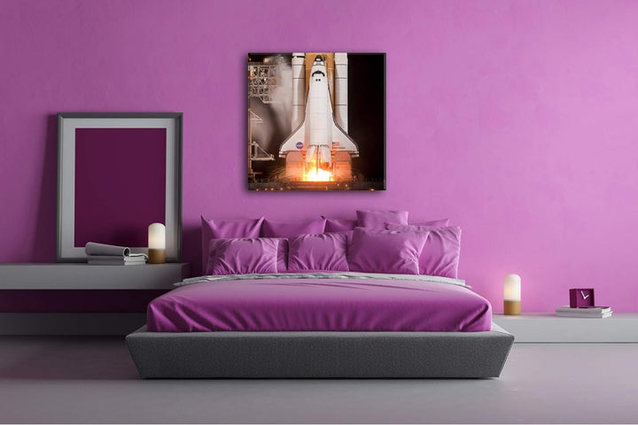 deyoli Spaceshuttle Format: 70x70 als Leinwandbild, Motiv fertig gerahmt auf Echtholzrahmen, Hochwer