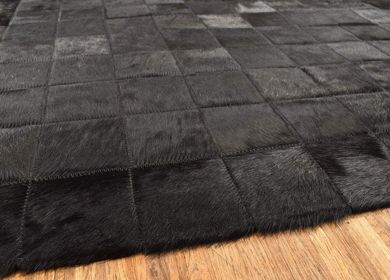 generisch KUHFELL Teppich SCHWARZ Natur Patchwork 100 x 200 cm Fell Teppich