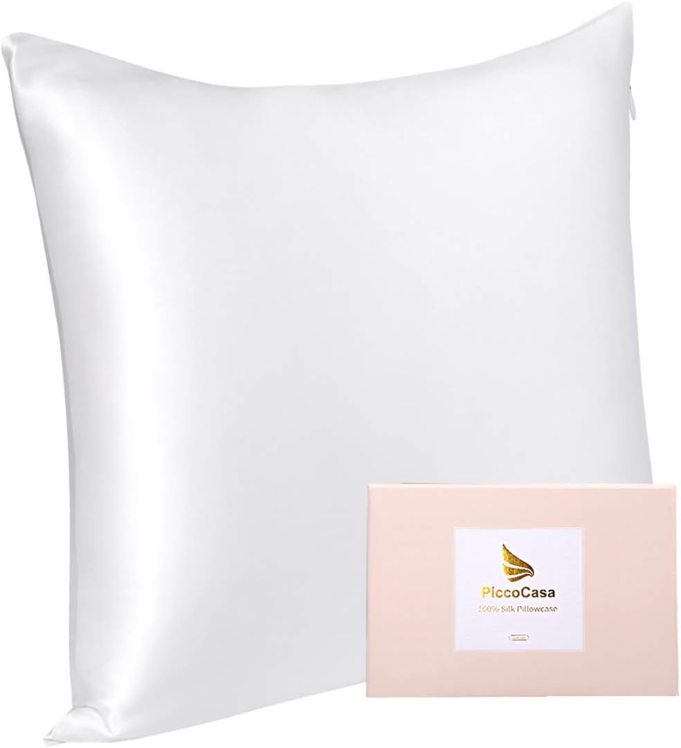 PiccoCasa Seide Kissenbezug 80x80 Kissenbezug aus 100% Seide 22 Momme kopfkissenbezug Haare und Haut