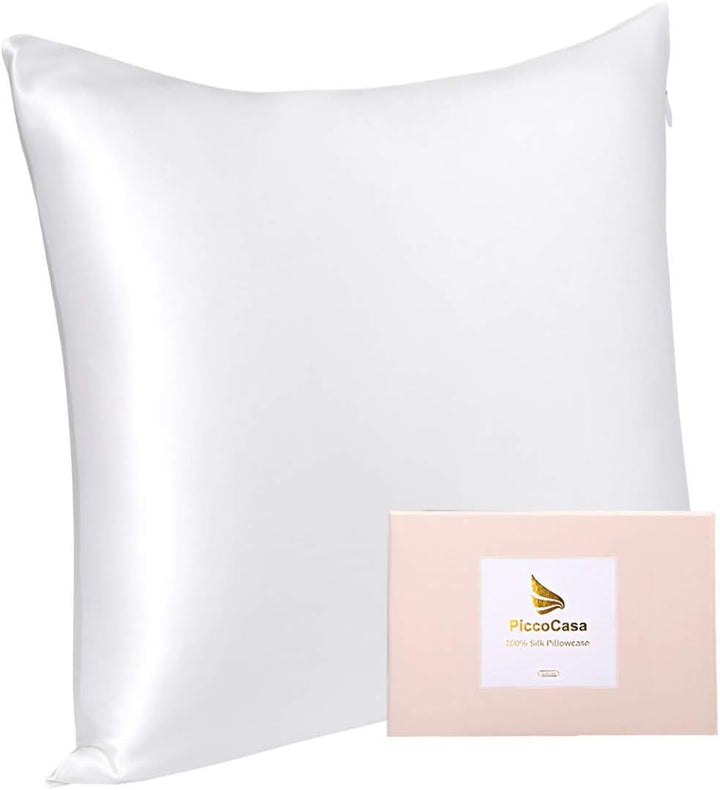 PiccoCasa Seide Kissenbezug 80x80 Kissenbezug aus 100% Seide 22 Momme kopfkissenbezug Haare und Haut