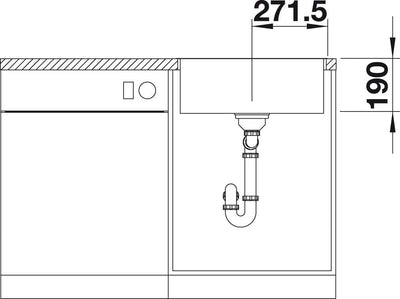 BLANCO SUBLINE 500-IF SteelFrame | SILGRANIT anthrazit | Einbauart: Einbau von Oben & Flächenbündig