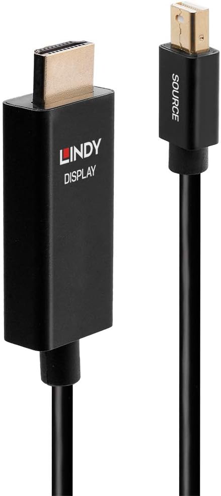 LINDY 40920 0.5m Aktives Mini DisplayPort an HDMI Adapterkabel mit HDR, 0.5m