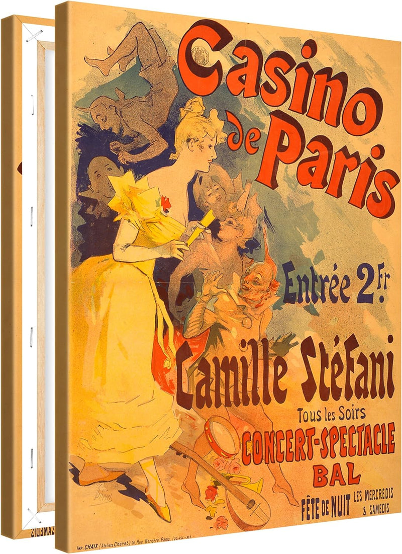 Picanova – Casino de Paris 100x75cm – Premium Leinwanddruck – Kunstdruck Auf 2cm Holz-Keilrahmen Für