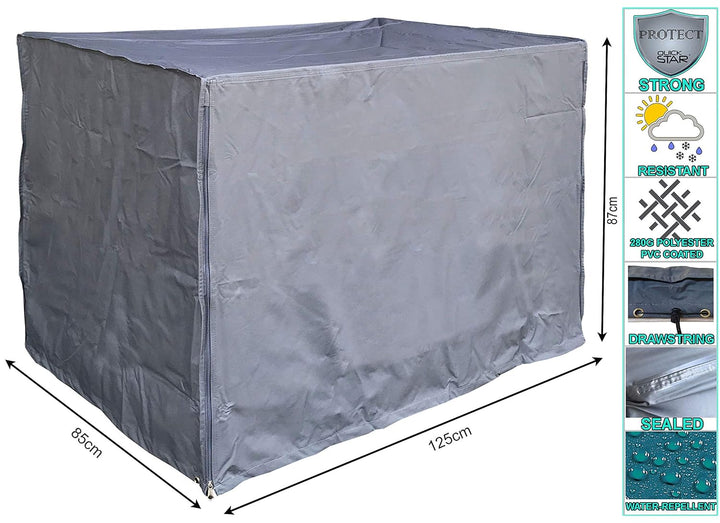 QUICK STAR Gitterbox Abdeckung 125x85x87cm Grau Schutzhülle Abdeckplane