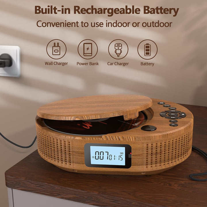Desobry CD Player tragbar Kinder klein mit Bluetooth discman Kinder Lautsprecher Radio Boombox-CD-Pl