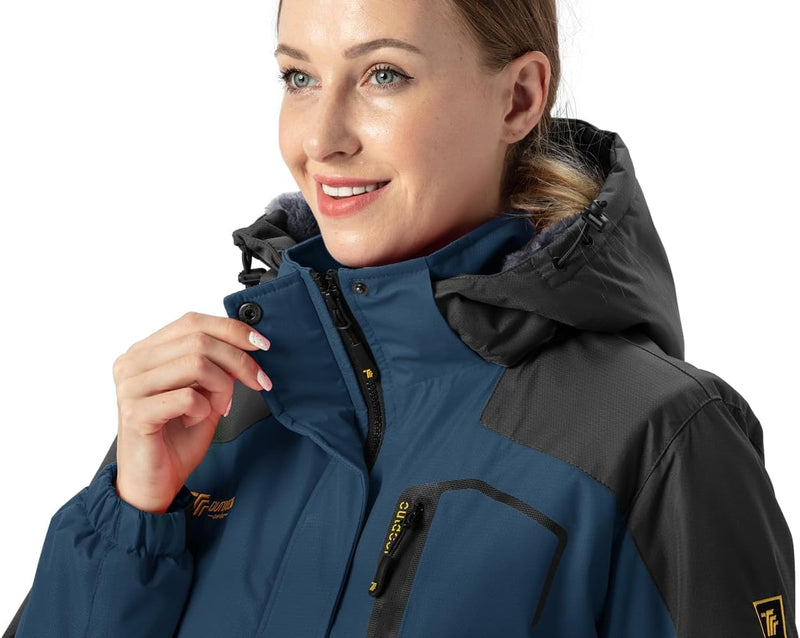 YSENTO Damen Winterjacke Wasserdicht Skijacke Outdoor Softshelljacke Warm Fleecejacke Funktionsjacke