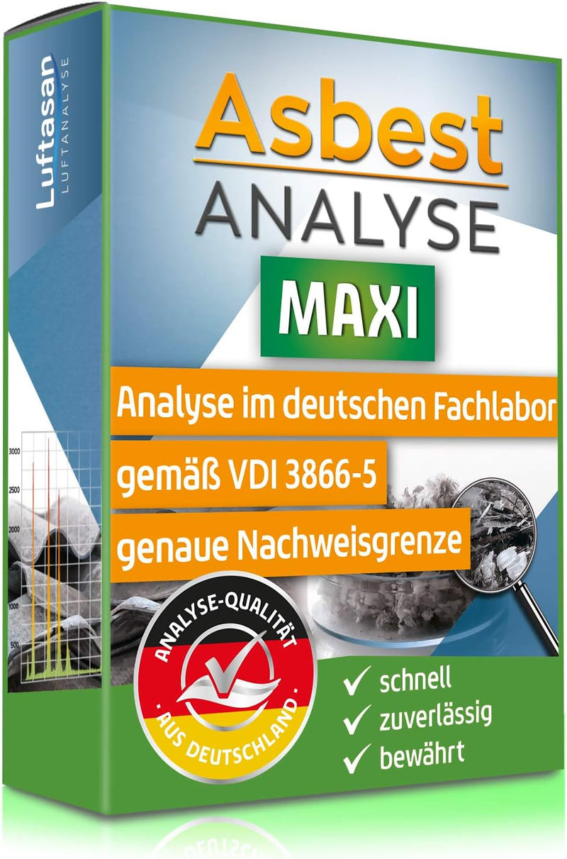 Luftasan Asbest Test Maxi – professionelle Asbest-Analyse Einer Staubprobe oder Materialprobe – gemä