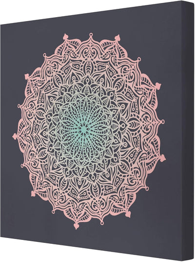 Bilderwelten Leinwandbild Mandala Ornament in Rose und Blau Quadrat 1:1 30 x 30cm Canvas 30cm x 30cm