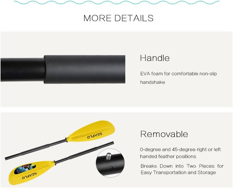 Seaflo Erwachsenen Zwei klingen paddel Adult Two Blades Paddle Grün/Gelb/Schwarz, Grün