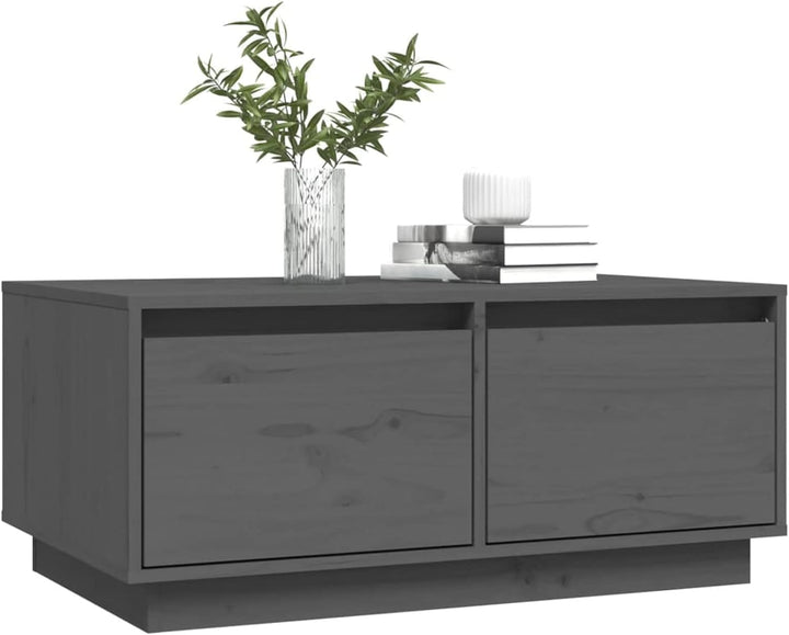 Tidyard Couchtisch, Wohnzimmertisch mit 2 Schubladen, Beistelltisch, Kaffeetisch, Holztisch, Massivh