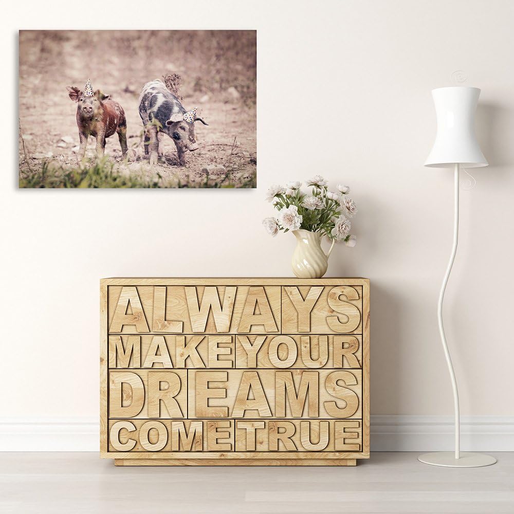 Feeby Bilder Schweine Schwein 70x50 cm Wohnzimmer Schlafzimmer Büro Flur Küche Wandbilder Modern Bil