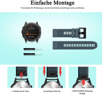 ANBEST Kompatibel mit Fenix 5X/Fenix 6X/Fenix 7X Armband, 26mm Schnellverschluss Ersatzarmband für F