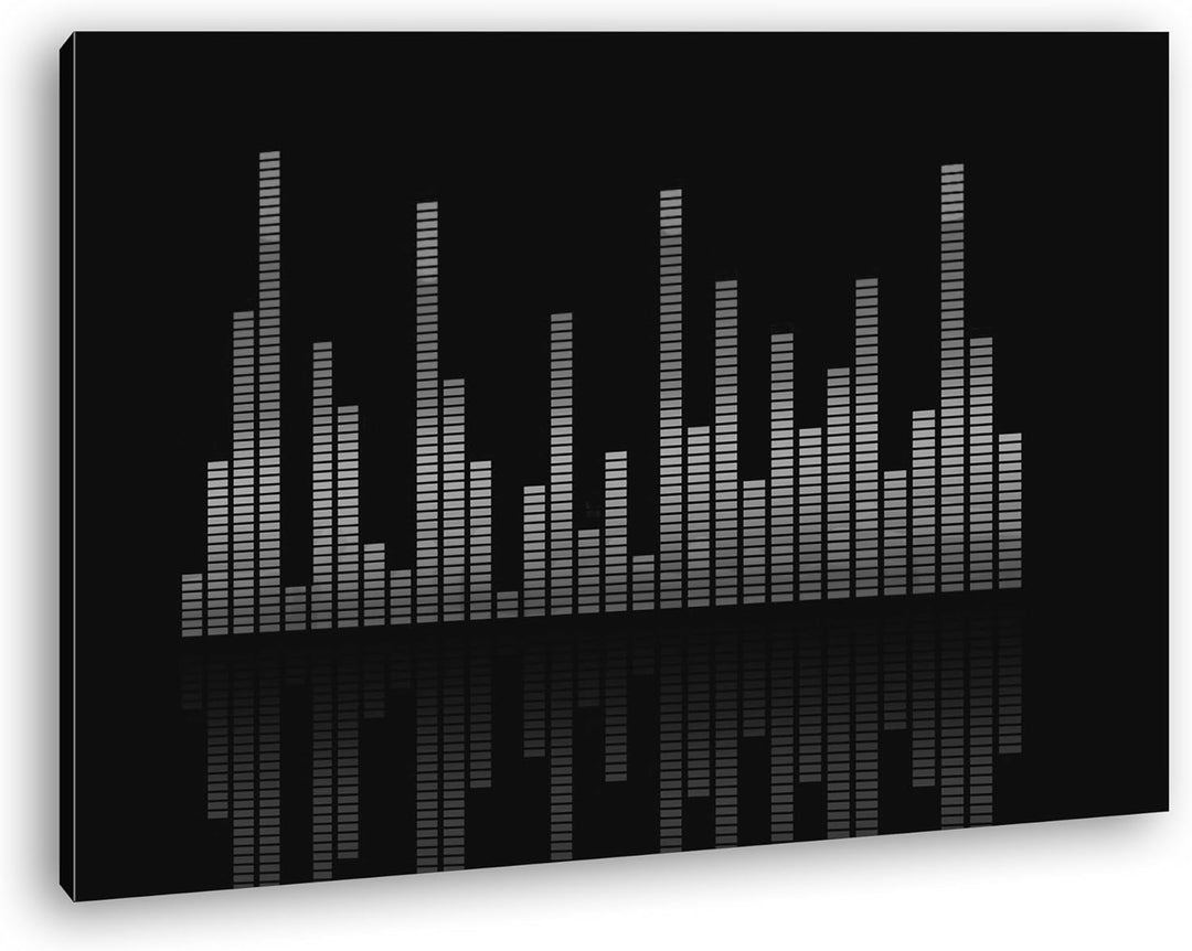 Dark digitale Sound Levels Effekt: Schwarz/Weiss Format: 60x40 als Leinwandbild, Motiv fertig gerahm