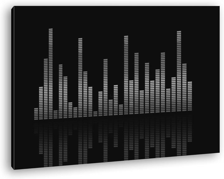 Dark digitale Sound Levels Effekt: Schwarz/Weiss Format: 60x40 als Leinwandbild, Motiv fertig gerahm