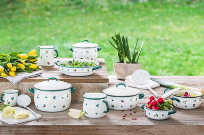 Riess, 0036-049, Stielkasserolle mit grossem Ausguss 14, COUNTRY - GMUNDNER STREUBLUMEN, Durchmesser