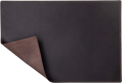 Hochwertige Schreibtischunterlage Schreibtischauflage aus Echt-Leder, Braun, Hamosons 100, Braun