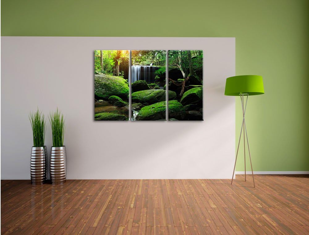 Pixxprint Regenwald in Thailand als Leinwandbild - Grösse: 3-Teilig (120x80cm) - Wandbild - Kunstdru