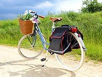 Xcase Fahrradtaschen: Doppel-Gepäckträgertasche, wasserabweisend, mit Reflektions-Streifen (Fahrradt