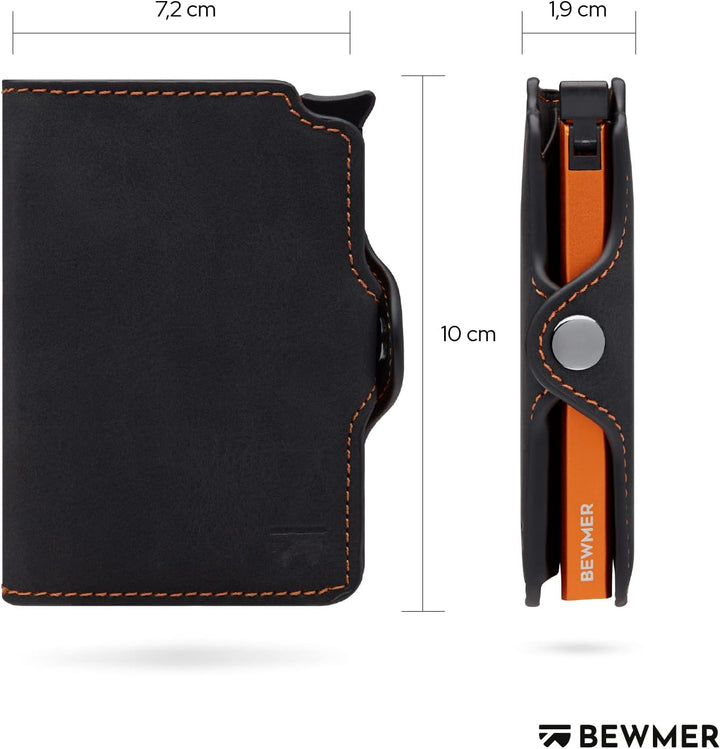 BEWMER 1 Geschütztes Kartenetui | Slim Wallet für Männer und Frauen | Kartenhalter mit RFID-Schutz u