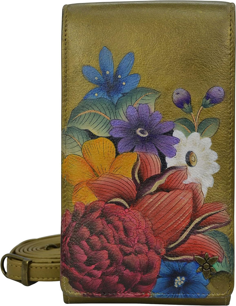 Anuschka Handbemalte Crossbody Smartphone Tasche mit RFID Schutz Dreamy Floral, Dreamy Floral
