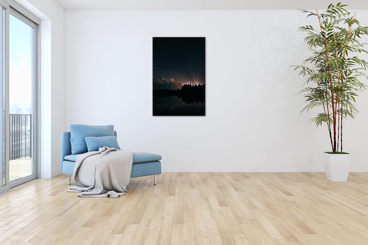 deyoli Erhellende Nacht Format: 80x60 als Leinwandbild, Motiv fertig gerahmt auf Echtholzrahmen, Hoc