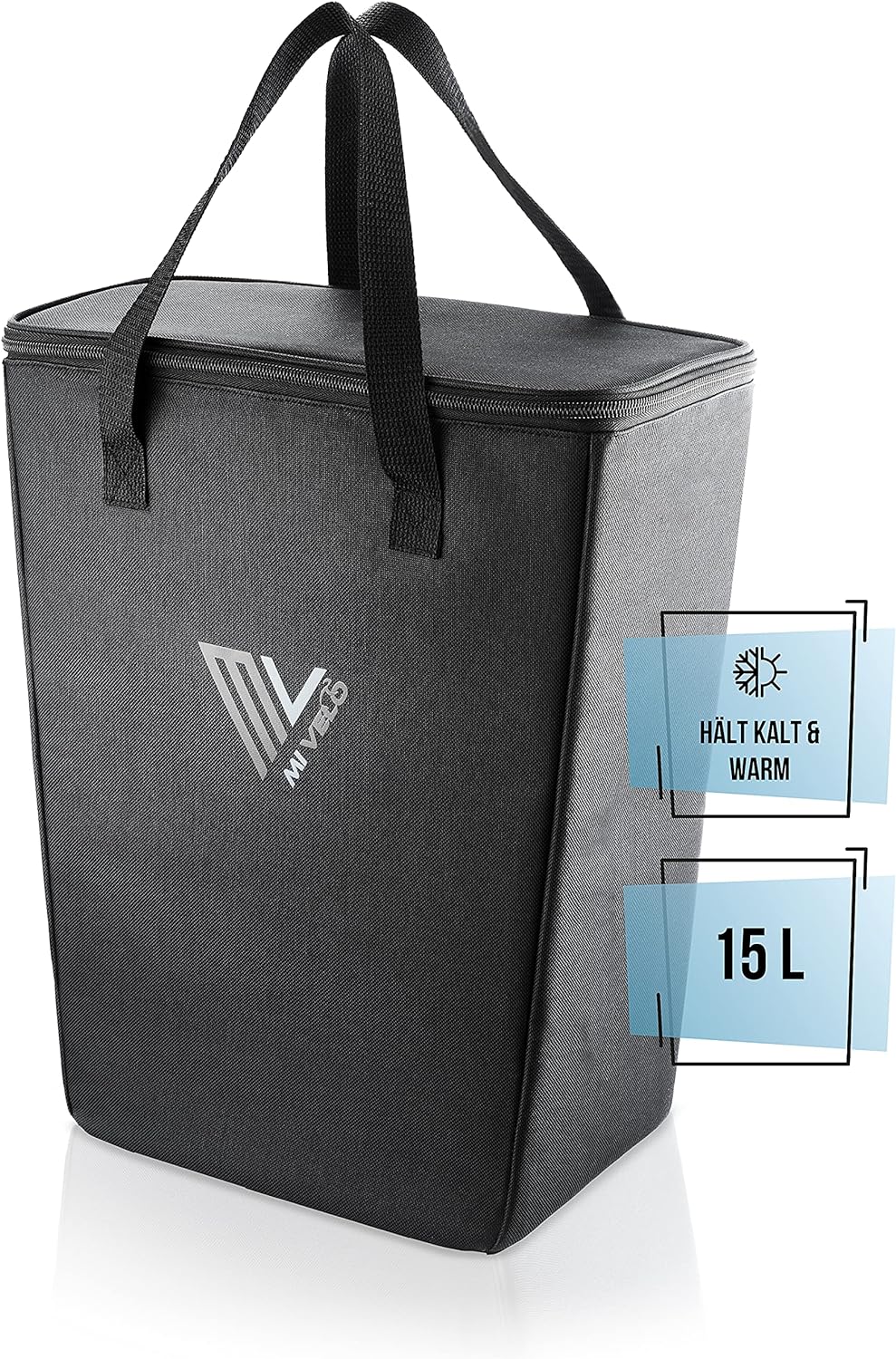 MIVELO - Kühltasche Fahrrad - Einsatz für Fahrradtaschen Gepäckträger - Einkaufstasche faltbar - Pic