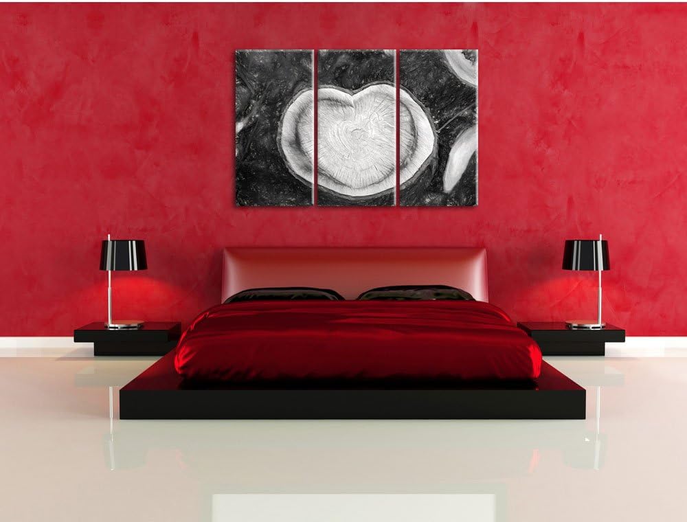 Pixxprint Jahresringe am Baumstamm / 3-Teilig/Gesamtmass 120cm Leinwandbild bespannt auf Holzrahmen/