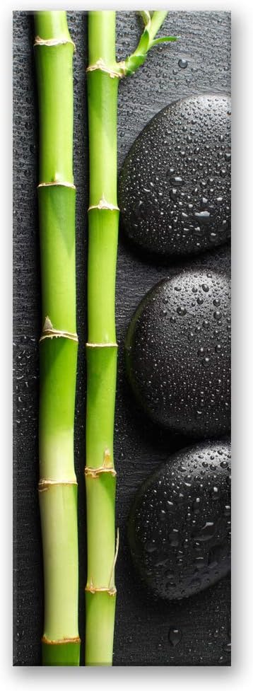 Wandbild XXL Zen Deko Kunst Bilder Bambus Schwarz 50x150 cm Deko Paneel 50x150 cm Schwarz_A, Deko Pa