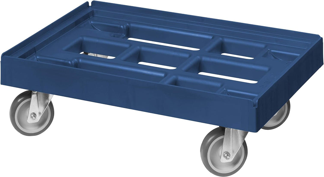 Transportroller für Kisten 60 x 40 cm mit 4 Lenkrollen in blau