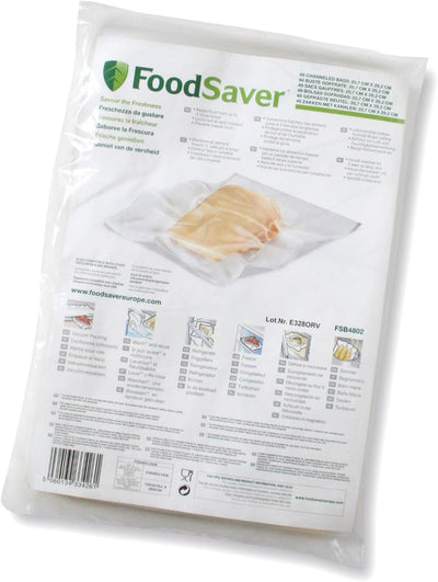 Foodsaver FSB3202-I Folienbeutel 32 Stück 28x36 cm/Vakuumrollen für lebensmittel/Vakuumierer/Sous-Vi