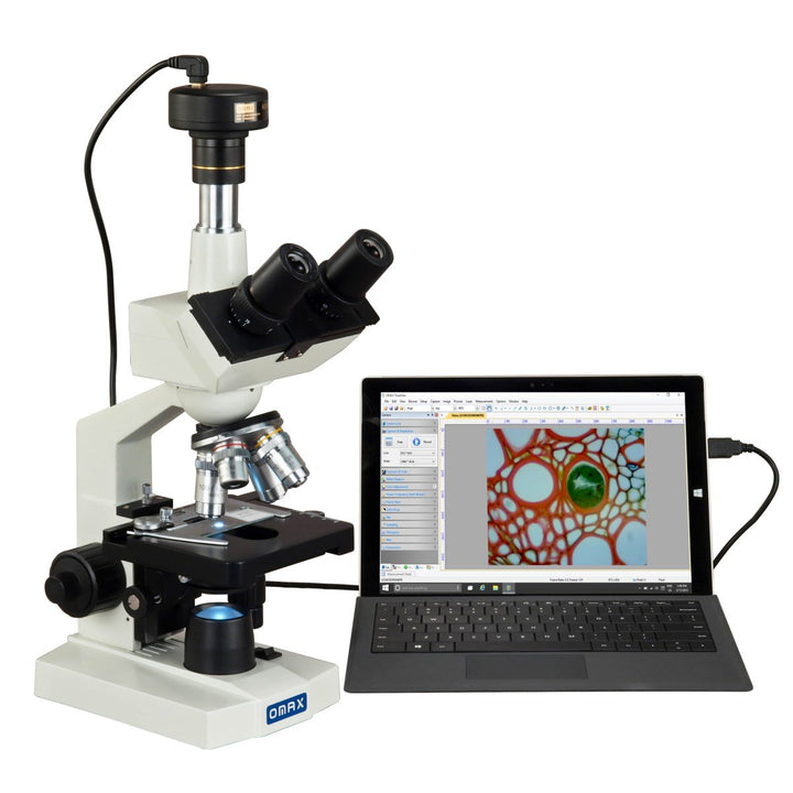 AmScope M83EZ-C50U OMAX 40X-2500X Trinokulares digitales Verbundmikroskop mit 5-MP-Digitalkamera und
