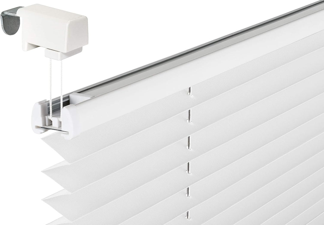 SchattenFreude Klemmfix-Plissee für Fenster | Mit Klemm-Haltern | Ohne Bohren | Reinweiss, Breite: 1