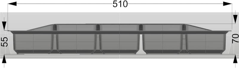 Generic Lana Solution Besteckeinsatz für 60er Schublade, 480,5 mm x 510 mm, Silber