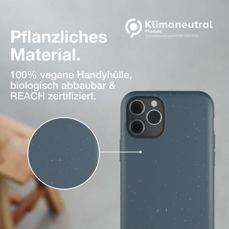 Woodcessories - Antibakterielle Bio Hülle kompatibel mit iPhone 11 Pro Hülle blau - Plastikfrei, nac