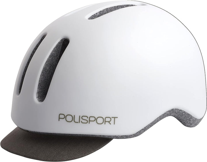 Polisport Unisex – Erwachsene Commuter Helm, White matt/Grey, L