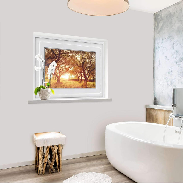 Fensterdeko I Sichtschutz Fenster-Sticker Selbsthaftend I Dekofolie für Bad, Küche, Kinderzimmer - W