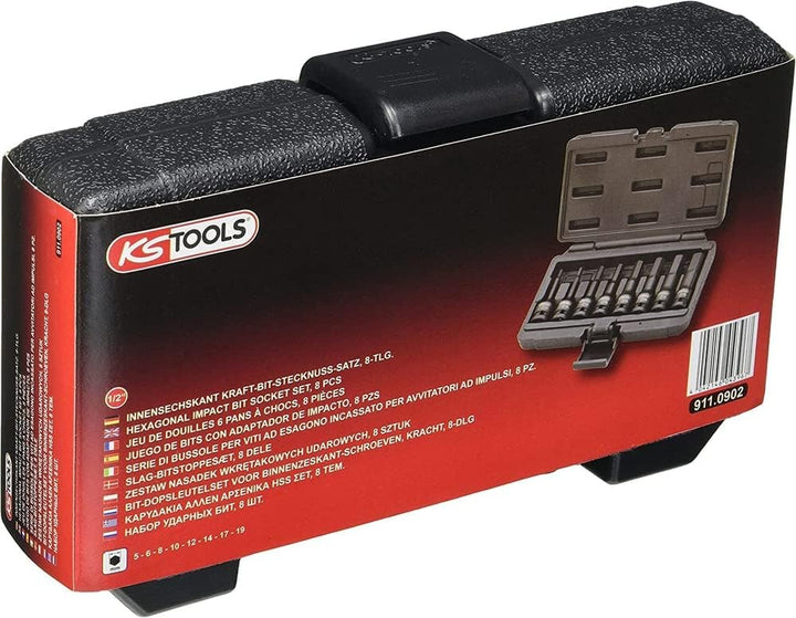 KS Tools 1/2'' SECHSKANT-KRAFTBITNuss-SATZ 8tlg 5-6-8-10-12-14-17-19mm
