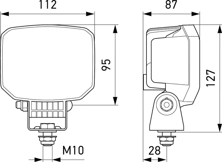 HELLA - LED-Arbeitsscheinwerfer - Power Beam S - 12/24V - 1GA 996 588-211 Weitreichend 1.850 Lumen P