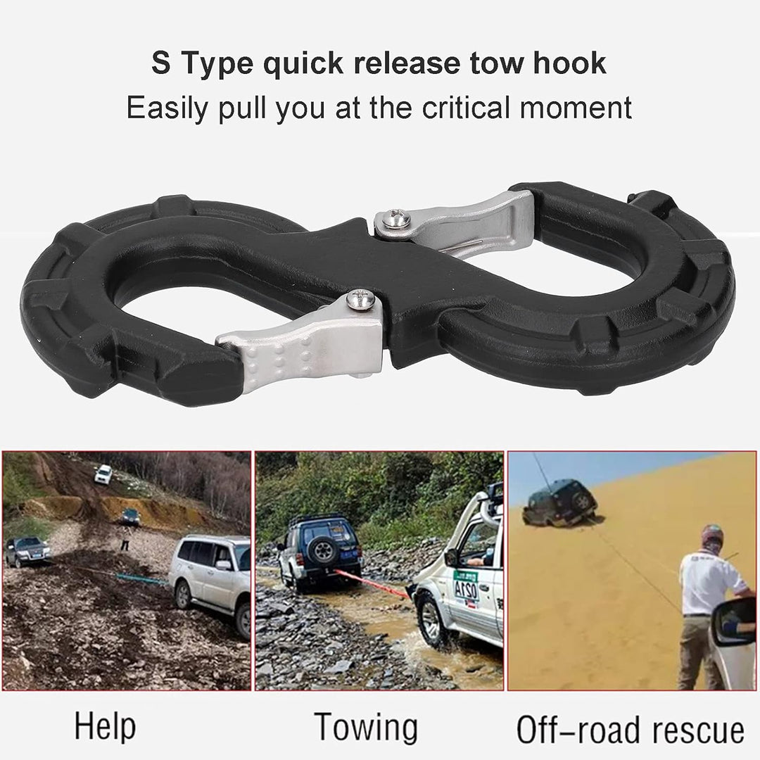 Abschlepphaken, Offroad-Rettungsschäkel S Typ Metall Schwarz Haken 8-16 Tonnen 18000lb-35300lb Verwe